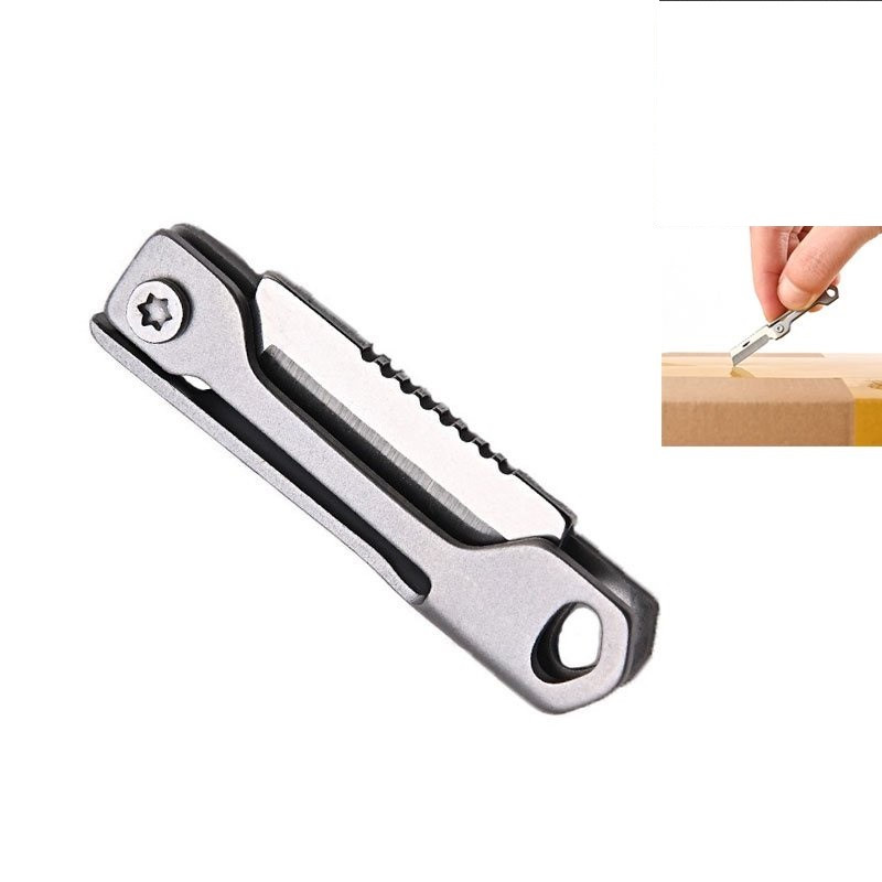 Dao mở thùng mini móc khóa, phụ kiện EDC thực dụng，Dao Rọc Giấy，Mini / Gấp Gọn，Bằng Thép Không Gỉ，Tiện Dụng