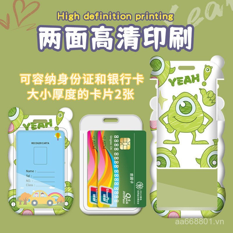 Mẫu Giáo Học Sinh Thẻ ID Chủ Hoạt Hình Sóng Thẻ Xe Buýt Tàu Điện Ngầm Kiểm Soát Truy Cập Thẻ Có Dây Dài Treo Cổ VVAT
