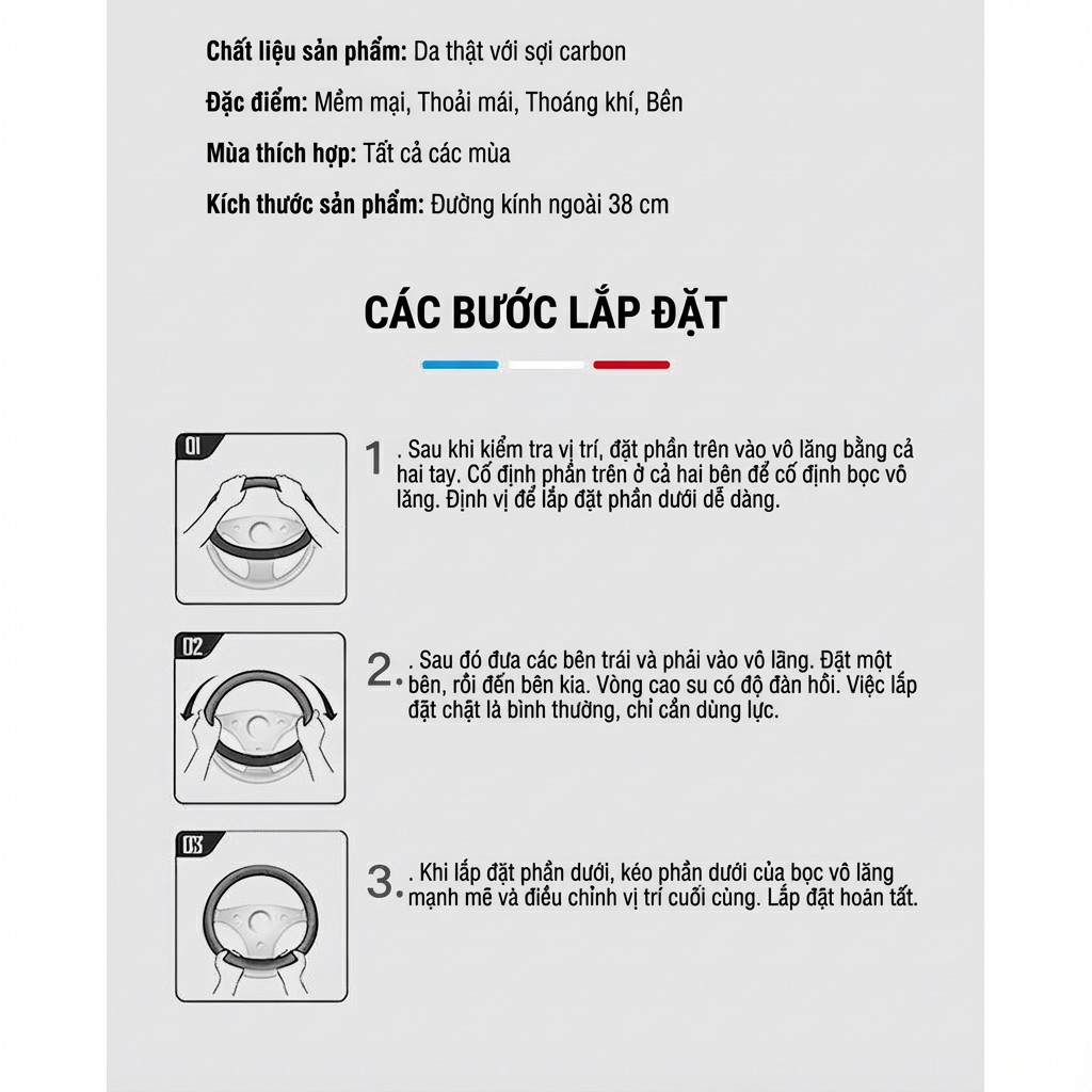 2025 Mẫu Vinfast VF3 VF5 VF6 VF7 VFe34 Fadil Bọc Vô Lăng Bọc Da Da Dùng Cho tất cả các mùa boc vo lang