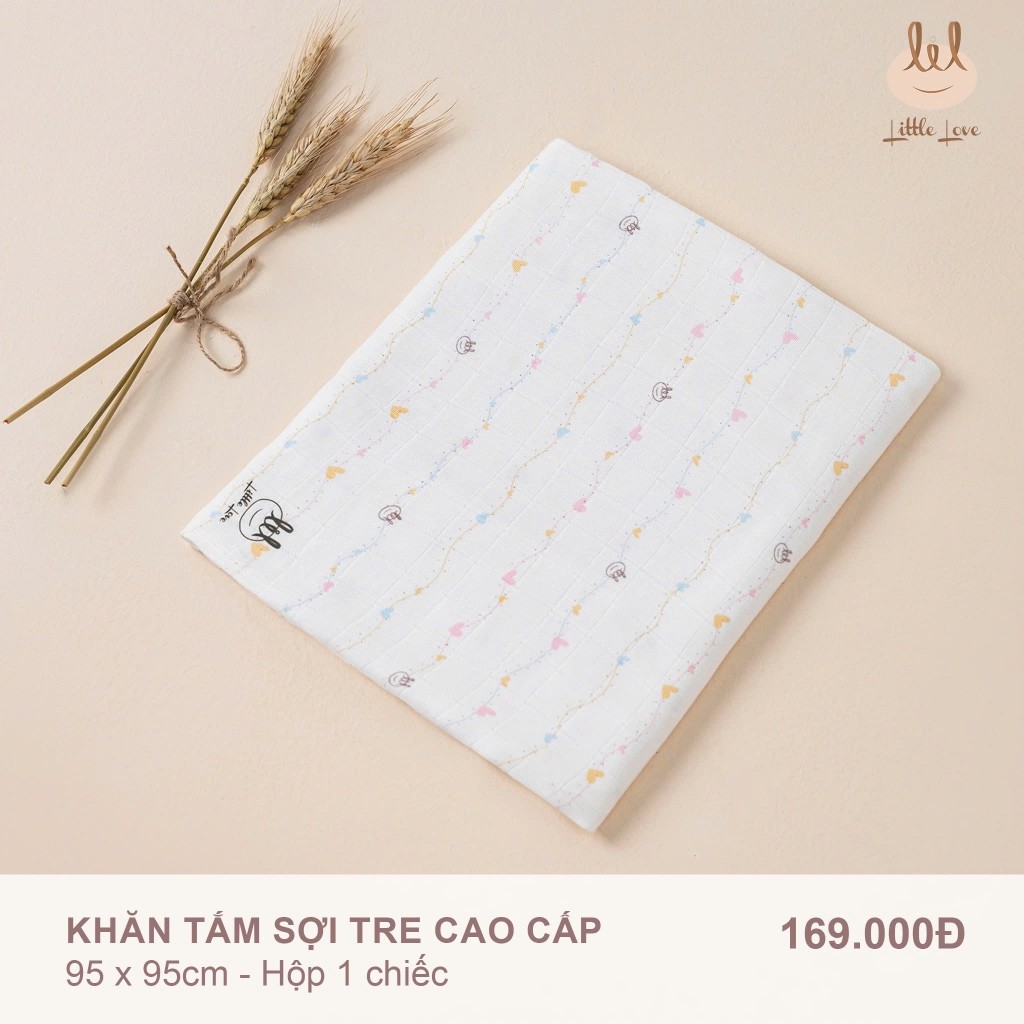 Sét Khăn xô tắm [ Bamboo - sợi tre cao cấp] dành cho bé LiL Little Love (BBKT02) kích thước 95cmx95cm