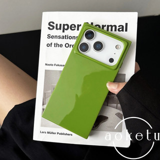 Cao cấp tối giản màu đen bóng vuông phù hợp cho Apple iPhone 17 Promax Apple 17 Ốp điện thoại 16Pro mới 15Pro silicone 16Promax ốp bảo vệ chống rơi