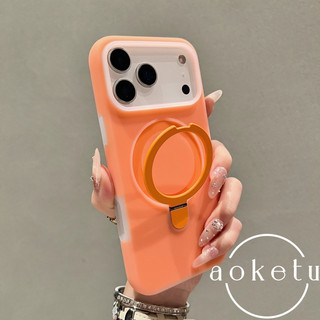 Giá đỡ gấp từ tính 2 trong 1 thạch màu trơn đơn giản phù hợp cho iPhone 17 Promax Apple 16 Pro 15 ốp lưng mềm mờ, chống bụi bẩn và chống rơi mới