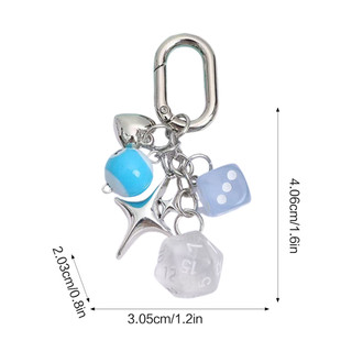 Mặt dây chuyền handmade vàng tím xúc xắc, quyến rũ mang lại may mắn, thích hợp trang trí túi xách