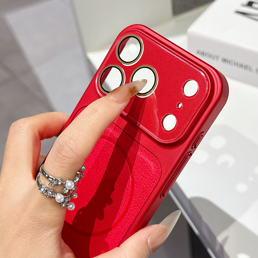Ốp Điện Thoại Da Mạ 17 Series Từ Tính Cho iPhone 17 Pro Max 16 15 14 13 Vỏ Bảo Vệ Chống Sốc