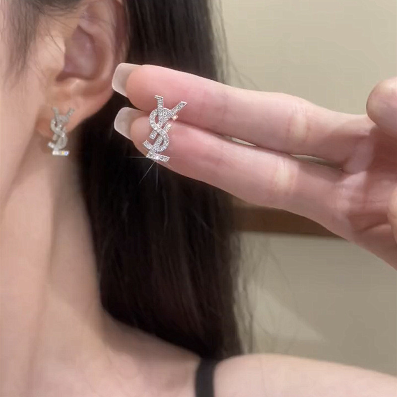 Đeo Bông Tai Kính Zircon Stud Micro Elegant với Bạc Plated S925 - Thiết kế đơn giản phù hợp mọi ngày