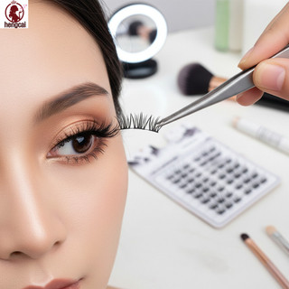 Lông mi giả cáo không đều 10-12mm C Curl Sợi tổng hợp màu đen cho bữa tiệc sân khấu Trang điểm hàng ngày