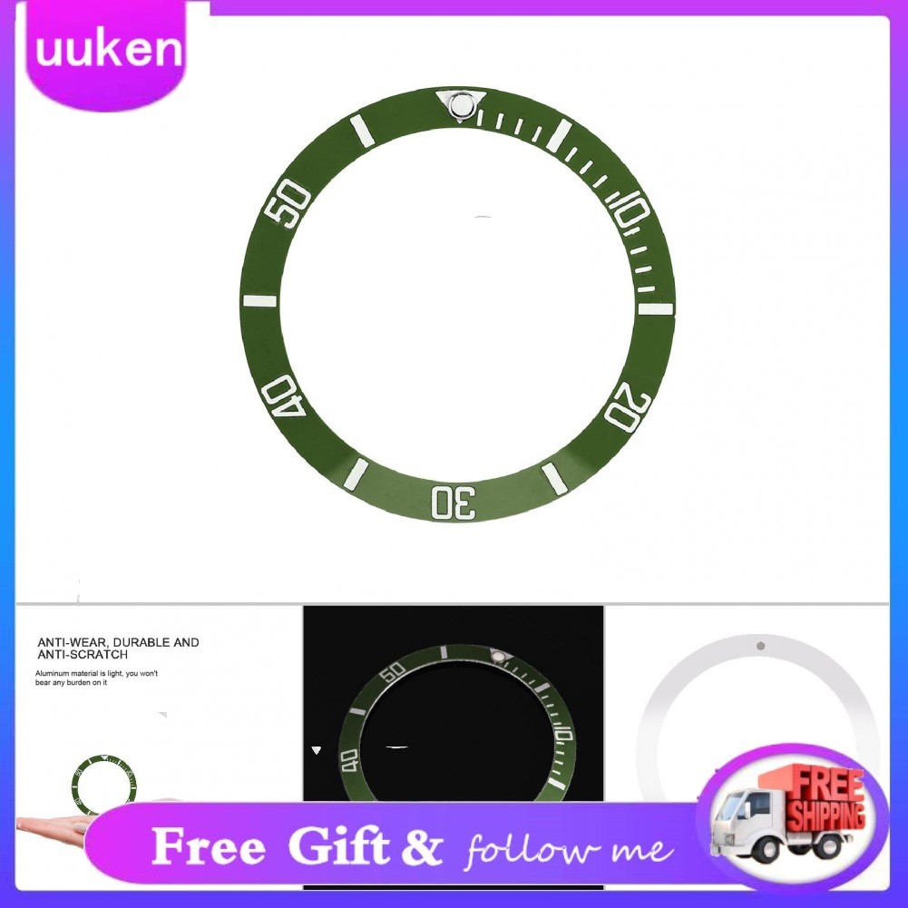 Uukendh Sonew Geramic Watch Vezel Chèn số đánh dấu Vòng tay thay thế vòng tay cổ điển (màu xanh lá cây)