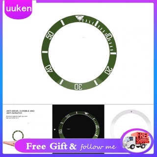 Uukendh Sonew Geramic Watch Vezel Chèn số đánh dấu Vòng tay thay thế vòng tay cổ điển (màu xanh lá cây)
