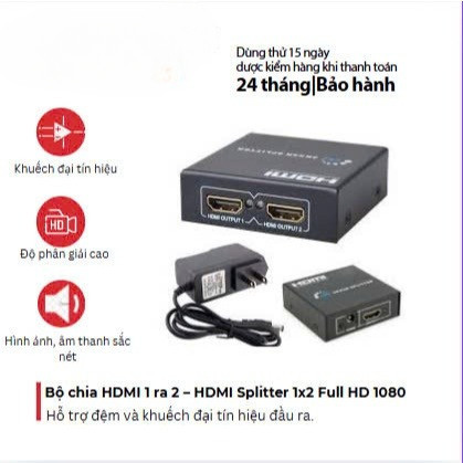 Bộ chia HDMI 1 ra 4 / 1 ra 2  – HDMI Splitter 1x2 - 1x4 Full HD 1080 màn hinh máy tính , tivi , máy chiếu