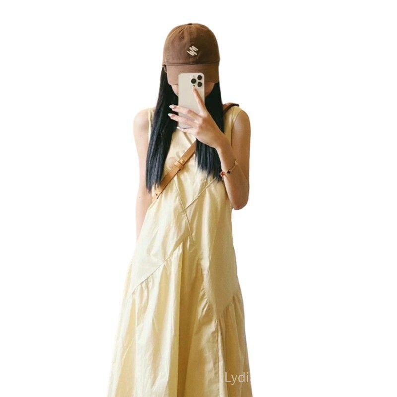 [Giảm giá 10% trong thời gian có hạn] Seckill 26 Phong cách mới Kích thước lớn Thời trang Quần áo nữ chất lượng cao Tính khí Áo Vest không tay Màu vàng nhạt Quần áo nữ mùa hè Dopamine Giảm tuổi ngọt ngào Chữ a