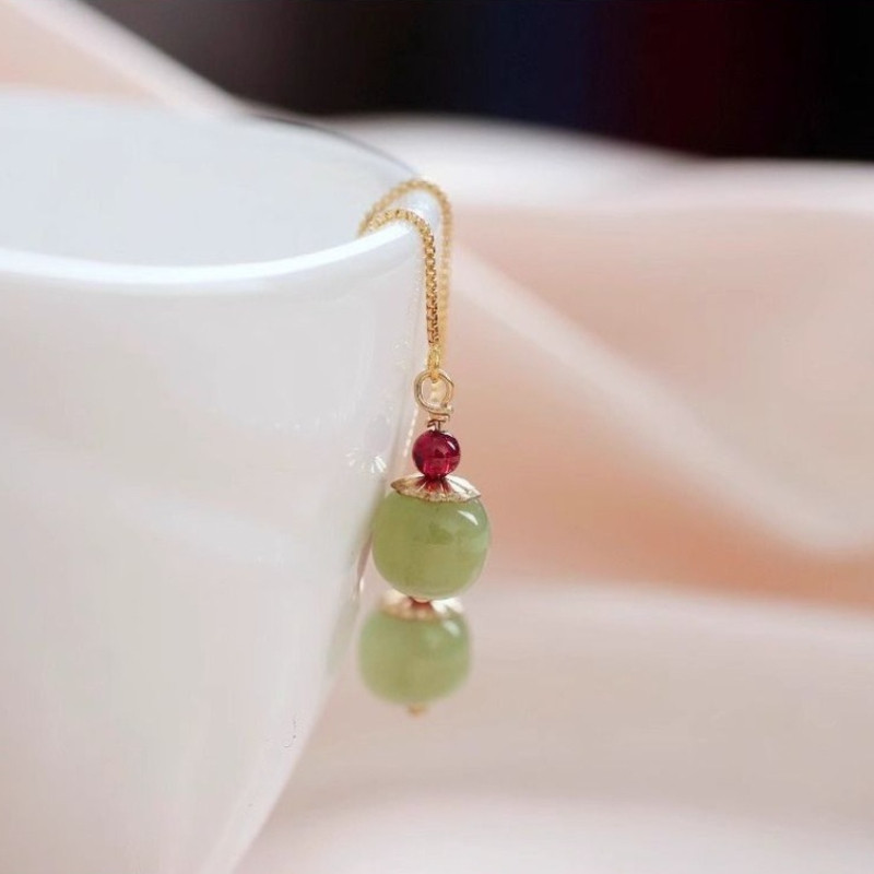 Bông tai dài Sapphire thiết kế đơn giản cổ điển
