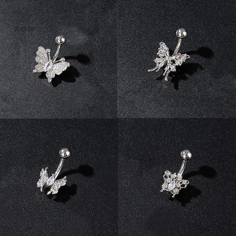 Nhẫn nút nơ bướm zircon dành cho rốn, gợi cảm - Trang sức cơ thể phù hợp làm quà tặng cho nữ và bé gái