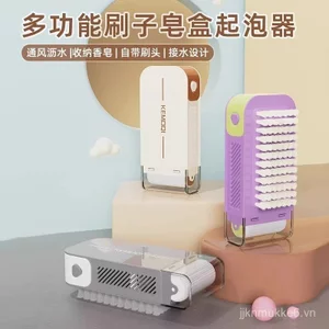 Hộp tạo bọt xà phòng đa chức năng Giặt tay miễn phí Chà xát hộ gia đình Chống trượt Thoát nước Bàn chải làm sạch Con lăn Hộp xà phòng tạo bọt YZIZ