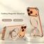 Da Sang Trọng Siêu Mỏng Không Khung Từ Tính Dành Cho iPhone 17 16 15 14 13 Pro Max 17Air 17Pro Giá Đỡ Kim Loại Chống Rơi Cản