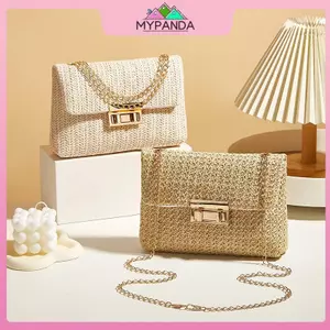 MYPANDA Thời Trang Ống Hút Nữ Dây Xích Túi Đeo Vai Dệt Dung Tích Cao Bule Đóng Ly Hợp Handmade Túi Đeo Ngang Nữ.