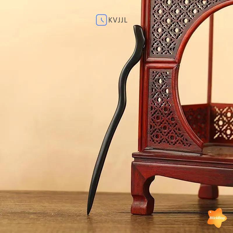 Kẹp tóc retro phong cách Trung Hoa giả ngọc gỗ, đơn giản, dành cho bé gái và tóc búi