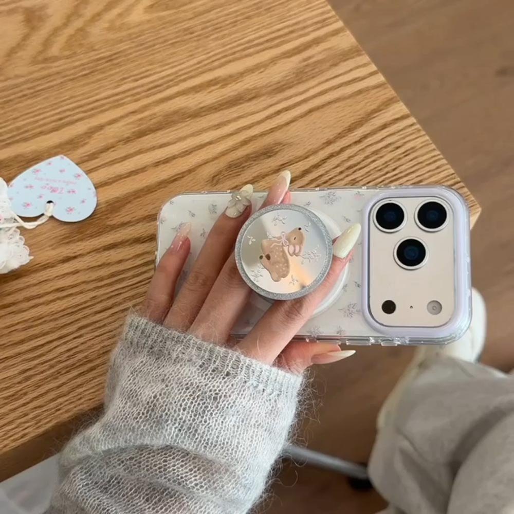 Ốp Lưng Cứng Tương Thích Với iPhone 13 14 14Pro 14ProMax 15 15Pro 15ProMax 16 16Pro 16ProMax 17 17Pro 17ProMax Ốp Nam Châm Họa Tiết Hoa Thơm Tím