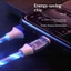 Cáp dữ liệu ánh sáng chảy đầy màu sắc 1,2M / 2M 3 TRONG 1 USB sang Type C / IOS / Micro Dây sạc điện thoại Cáp sạc nhanh 5A Tương thích rộng rãi
