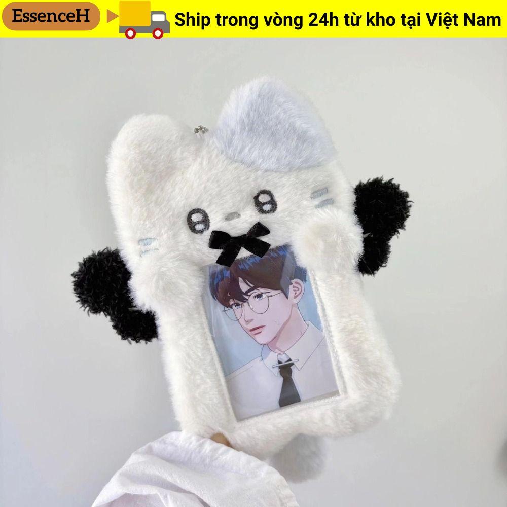 ESSENCEH Photocard, Hộp đựng thẻ ảnh gấu / thỏ / gà dễ thương, Thẻ cửa xe buýt hoạt hình sang trọng đa chức năng chất lượng cao Tay áo văn phòng trường học