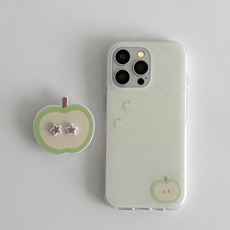 Ins Dễ Thương Màu Hồng Mềm Mại Dâu Apple Stand Apple 17 / 16 / 15 Ốp Điện Thoại 14 / 13 Girl 12 Fresh 11