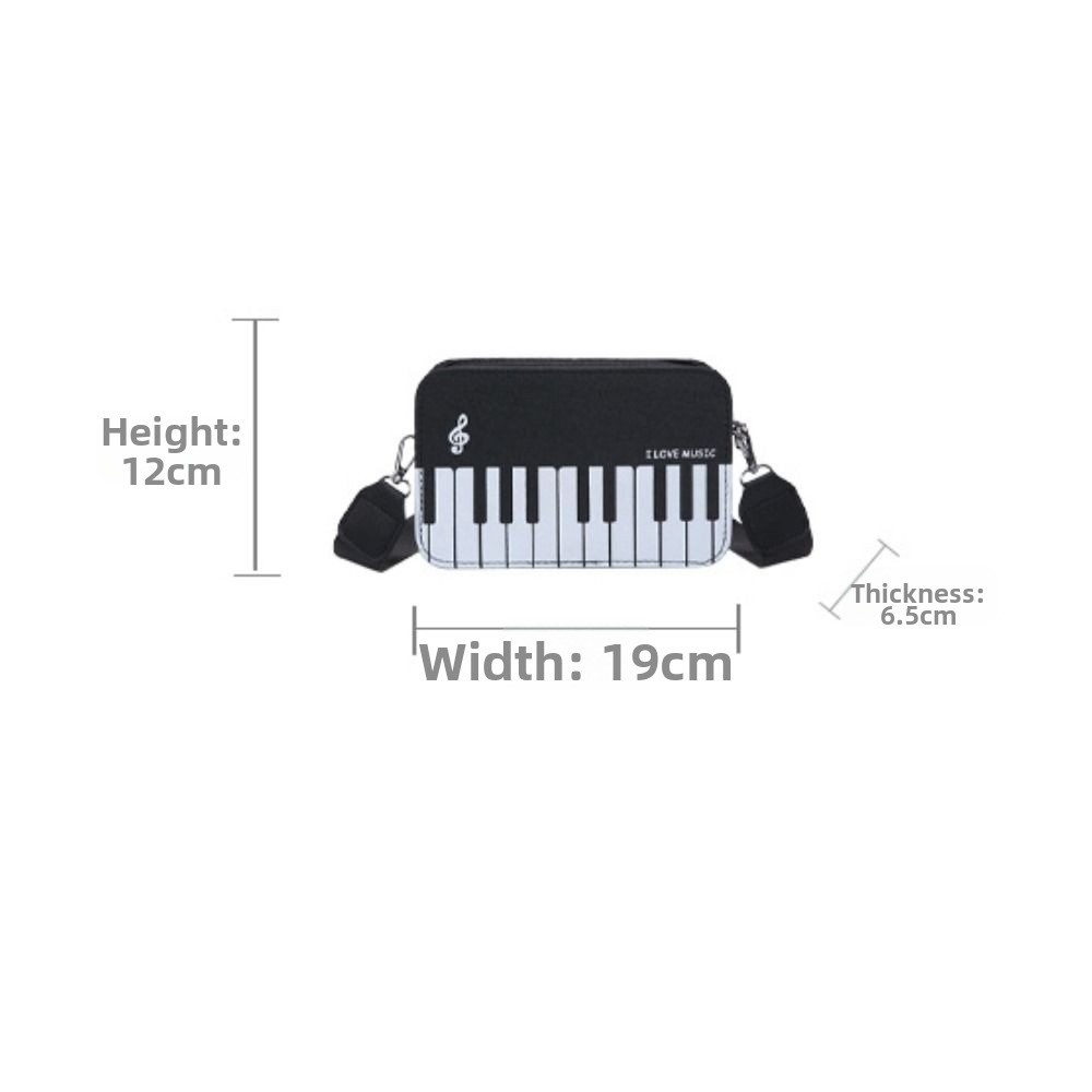 Túi đeo chéo HOBBYIN, Thiết kế ghi chú đàn piano Dây đeo vai rộng Túi đeo vai đàn piano, Dây kéo lật hợp thời trang Màu sắc tương phản Túi vuông nhỏ cho bé gái và phụ nữ