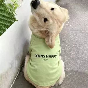 【Ready Stock】 Avocado Green Big Dog Clothes Samoyed Golden Retriever T-shirt Medium Large Dog Dog Thin Clothes pBh4