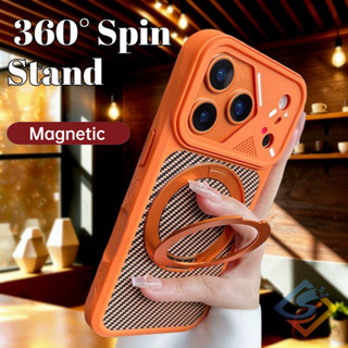 【360° Giá đỡ xoay + Từ tính 】 Ốp lưng giá đỡ cho iPhone 17 Pro Max 12 13 14 15 16 Pro Max 11 Soft Touch Matte Ốp lưng chống sốc
