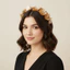 SMILE Flower Headband, Trang Sức Đảng Mũ Cô Dâu Băng Đô, Màu Vàng Công Nghiệp Nặng Hoa Tóc Bóng Đảng
