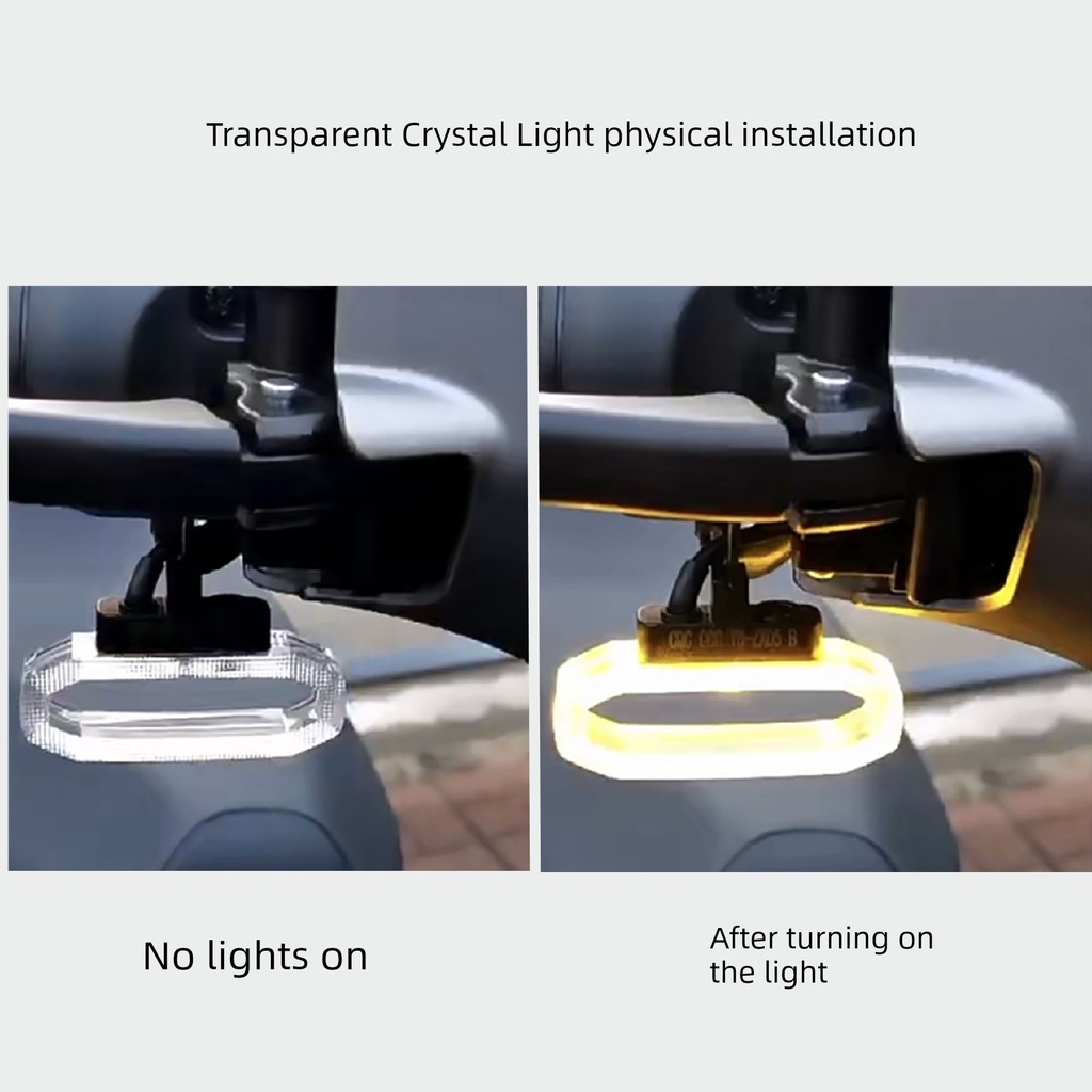 Xe Điện 12v Trong Suốt Acrylic Siêu Sáng Chống Thấm Nước Hai Dây Tín Hiệu Thích Hợp Cho Mũi Tên Vàng Emma Sửa Đổi Các Bộ Phận