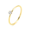 Nhẫn thép không gỉ mạ vàng với zircon, thiết kế vòng cung đẹp mắt, làm từ thép titan siêu mịn