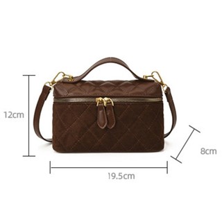GC2 Thanh Lịch Di Động Da Lộn Vuông Túi Xách Retro Nhẹ Sang Trọng Dây Kéo Flip Cover Túi Đeo Ngang CG2