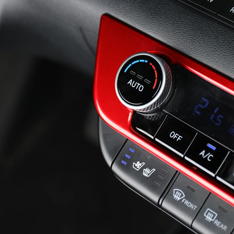 LHD / RHD Dành Cho Xe Hyundai CN7 / CN7 N 2021-2025 Màu Đỏ Nội Thất Mouldings Sợi Carbon Bảng Điều Khiển Giữa Điều Hòa Không Khí Núm Viền Bao