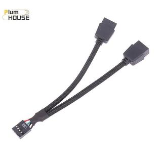 PlumHOUSE 1 Máy Tính Bo Mạch Chủ Cáp Nối Dài USB 9 Pin 1 Nữ Đến 2 Nam Y Splitter Âm Thanh HD Cáp Nối Dài Cho PC DIY 15cm VN