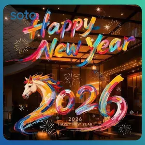 Hình Dán Chúc Mừng Năm Mới 2026 Trang Trí Nhà Cửa, Cửa Sổ, Decal Dán Cửa Sổ Năm Mới, Nhãn Dán Tái Sử Dụng Cho Nhà Cửa