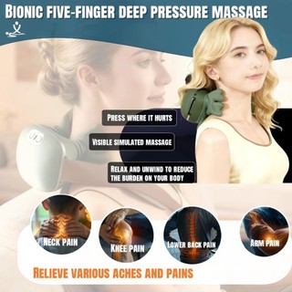 Máy mát xa cổ điện FASHIONEXPRESS, Máy mát xa cổ nén làm nóng bằng tay Bionic, USB không dây có thể sạc lại 4D Gối mát xa vai