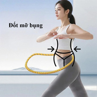 Vòng Lắc Eo Lò Xo Bọc Vải Dệt Kim - Giảm Mỡ Eo Tập Gym & Yoga, Kết Hợp Băng Keo Thể Thao & Bó Gối