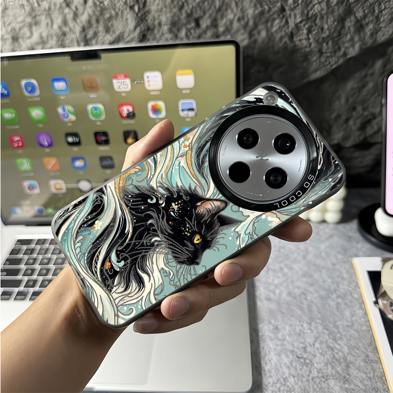 Ốp điện thoại cứng mờ hình chú mèo may mắn của Kanagawa cho Oppo Find X9 Pro X8 Ultra X8 Pro X8S + X7 Vỏ Oppo siêu chống sốc