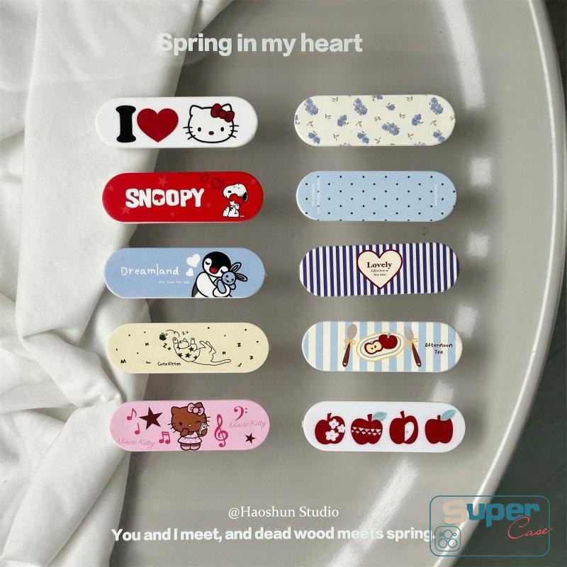 （Giá đỡ điện thoại）Hoạt Hình Thời Trang Dễ Thương Mèo Con Chim Cánh Cụt Thỏ Snoopy Nơ Queer Cỏ Ba Lá Kẻ Sọc Món Tráng Miệng Cupcake Trái Cây Ngôi Sao Sọc Gấu Piano Chìa Khóa Bé Trai Cô Gái Chick Puppy Band-Aid Giá Đỡ Điện Thoại