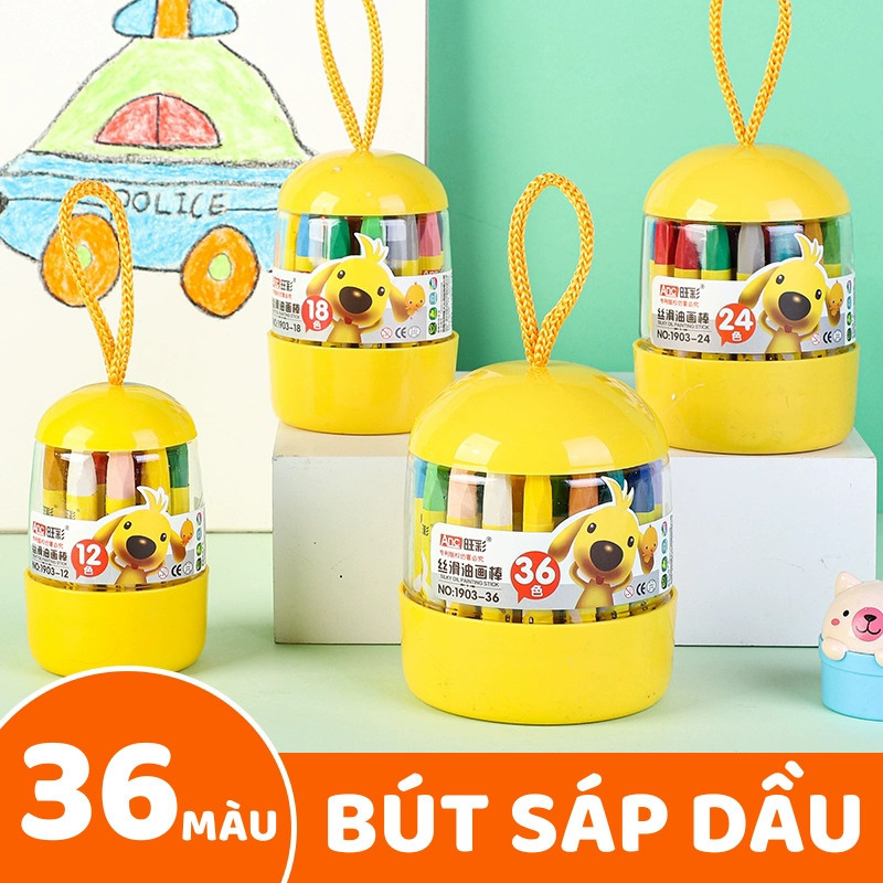 Bút Màu Sáp Dầu Cao Cấp 24 Màu - Sản Phẩm Chất Lượng Cao Với Màu Sắc Tươi Sáng Đẹp Mắt, An Toàn Cho Da Và Không Dính Tay