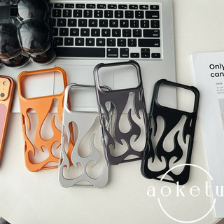 Ốp điện thoại rỗng màu cam mới phù hợp cho Apple iPhone 17 Promax mờ mờ 16pro màu trơn ngọn lửa ba chiều rỗng 13 / 12 / 11 bao gồm tất cả vỏ mềm