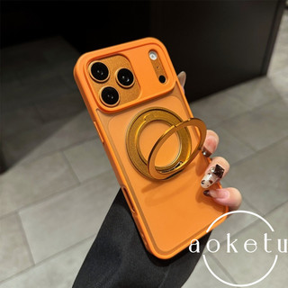 Ốp xoay 360 thích hợp cho vỏ điện thoại Apple 17 ProMax màu cam mờ iPhone 16 Pro mới 15 / 14 / 13 / 12 / 11 bao gồm tất cả vỏ chống rơi