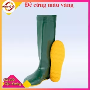 Ủng đi cấy ngắn Hoa San đế vàng cứng size 35-43, ủng lửng đến đầu gối đế cứng, ủng hái rau