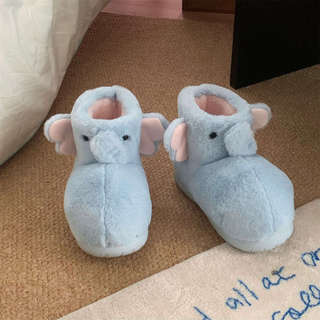 XIXITIAO Cotton Boots Mùa Đông Lông Cừu Lót Nữ Dễ Thương Lông Voi Ấm Áp Thoải Mái Mặc Ngoài Trời
