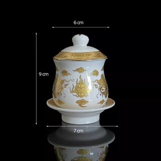 Bộ Đồ Thờ Cúng Sứ Trắng Hoa Văn Rồng Vàng Hàng Chuẩn Cao Cấp