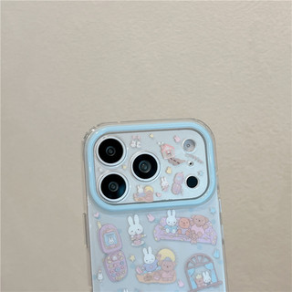 Ốp điện thoại iPhone 17 Pro max họa tiết thỏ TPU materia IMD