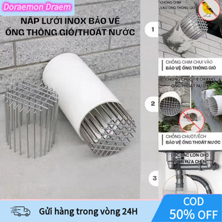 【COD】Nắp ống thoát nước tròn inox chống tắc, lưới lọc rác dày dặn, ngăn chặn chim chuột và côn trùng hiệu quả.