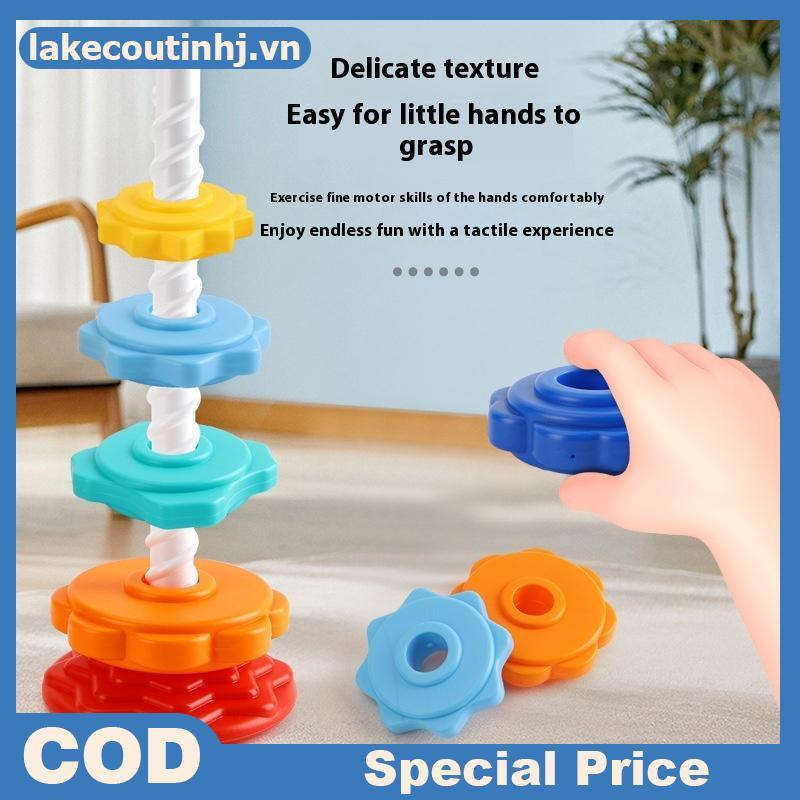 Lu 1 Bộ Montessori Xoay Cầu Vồng Tháp Bé Staing Đồ Chơi Trẻ Em Phát Triển Kỹ Năng Vận Động Trò Chơi Quay Staing Đồ Chơi Giáo Dục Quà Tặng tinhj