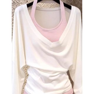 Áo sơ mi nữ phong cách Hàn Quốc, màu trắng cổ chữ V, tay áo dài chống nắng, phù hợp cho mùa hè