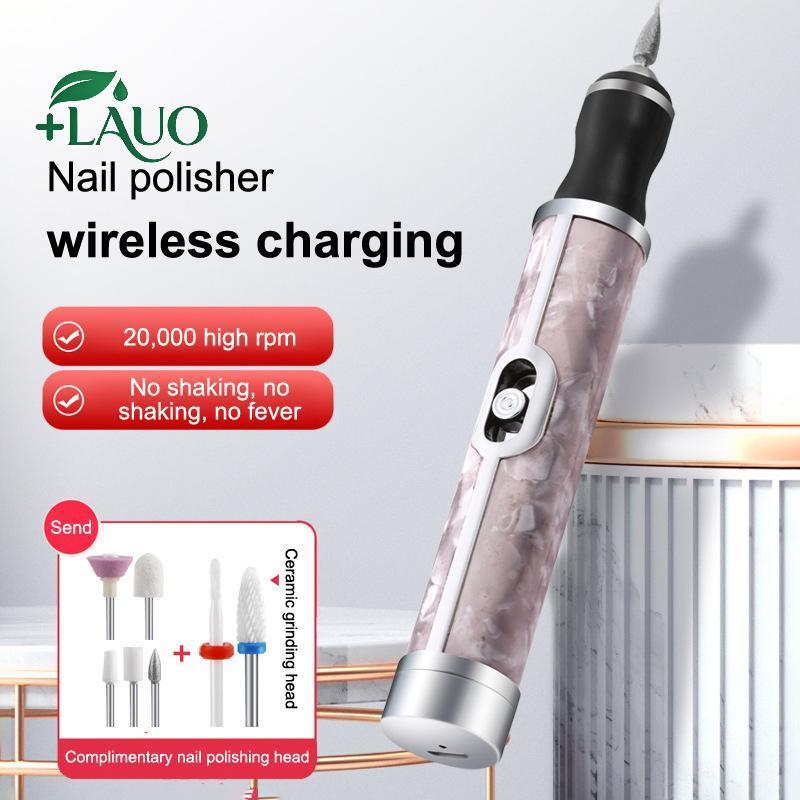 Springevenstar Bộ khoan móng tay điện 4 tốc độ, dụng cụ chăm sóc móng acrylic, dùng cho salon và tại nhà, kèm đầu mài móng chân