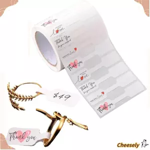 GIÁ RẺ 500 CÁI Nhãn Giá Trang Sức, Vòng Tay Màu Trắng Nhiều Màu Vòng Cổ Vòng Cổ Thẻ, Sáng Tạo Quadrate Trống Cảm Ơn Bạn Nhãn Dán Tự Dính